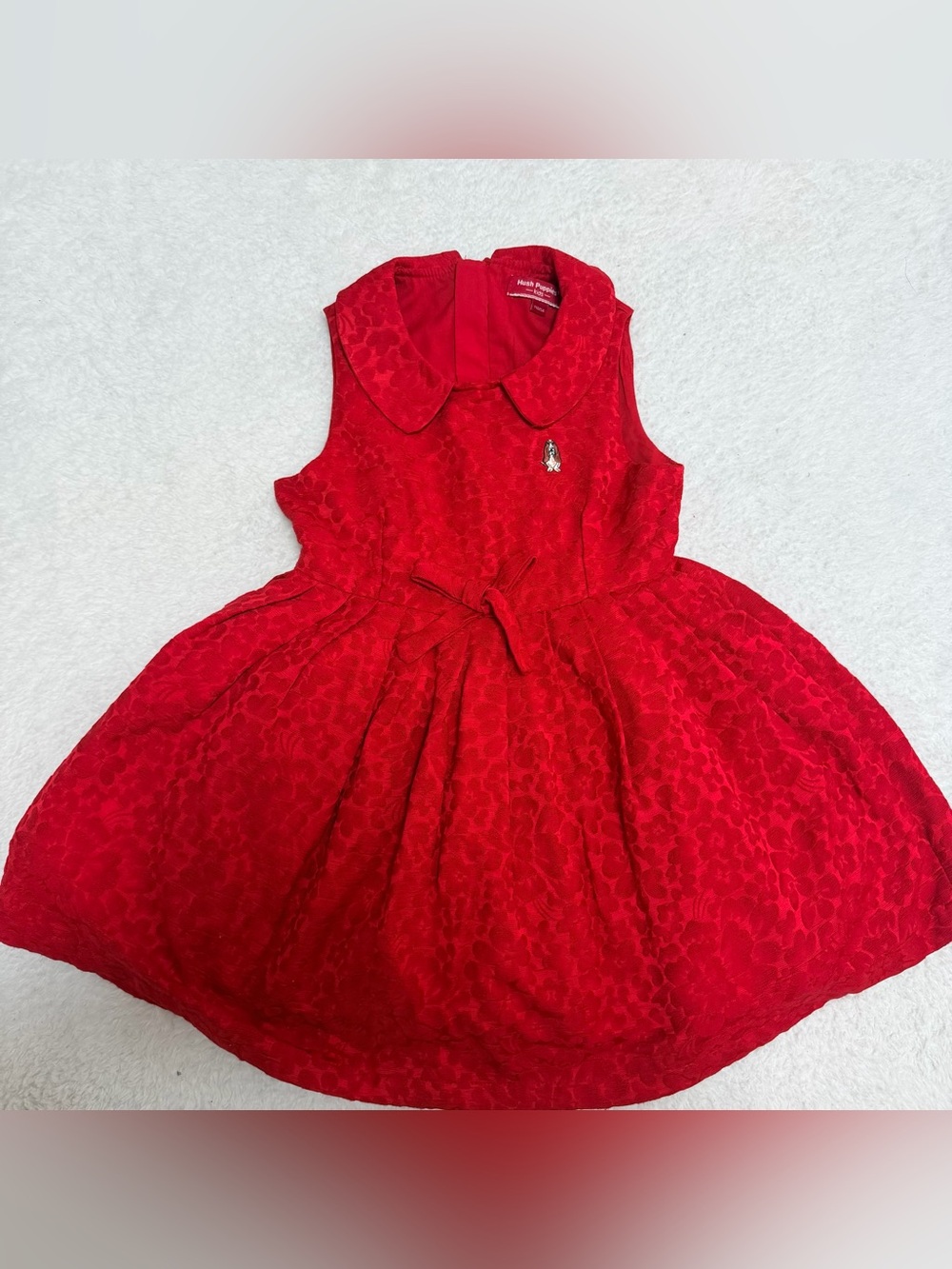 Hush Puppies red dress with subtle textured pattern 5T
